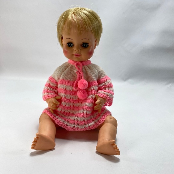 Vintage 1969 Horsman Baby Doll 16" Drink Wet Open Close Eyes Moving Arm Legs - Picture 2 of 16